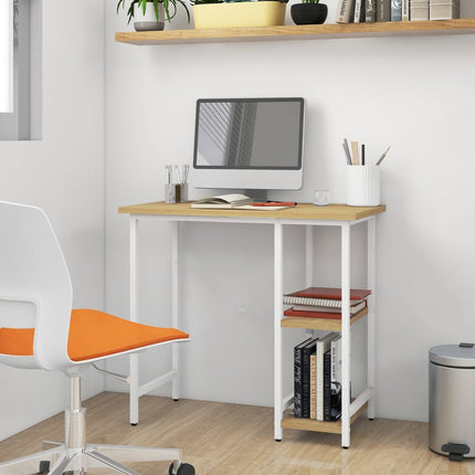 Bureau D'ordinateur 80X40X72 Cm Mdf Et Métal