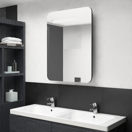 Armoire De Salle De Bain À Miroir Led 60X11X80 Cm
