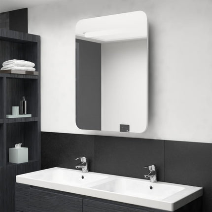 Armoire De Salle De Bain À Miroir Led 60X11X80 Cm