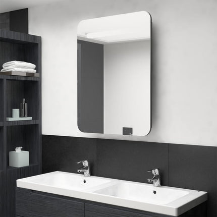 Armoire De Salle De Bain À Miroir Led 60X11X80 Cm