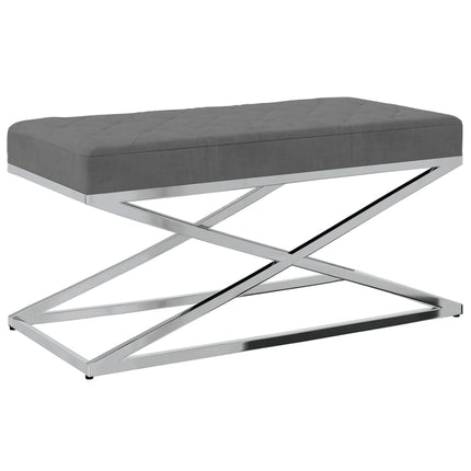 Banc 97 Cm Tissu De Velours Et Acier Inoxydable