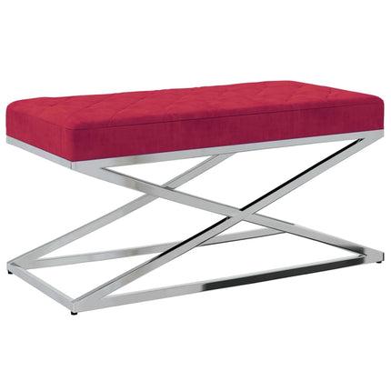 Banc 97 Cm Tissu De Velours Et Acier Inoxydable