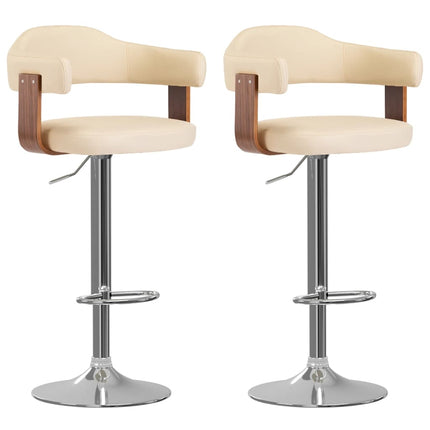 Tabourets De Bar Lot De 2 Bois Courbé