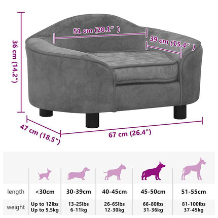 Canapé Pour Chien 67X47X36 Cm Peluche