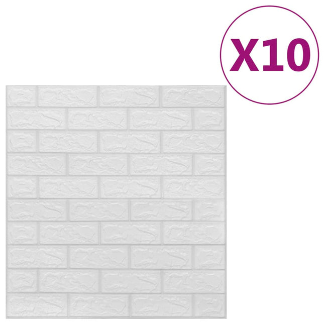 Papier Peint 3D Autoadhésif Briques 10 Pcs
