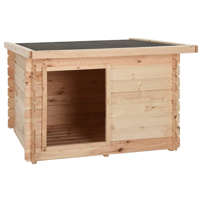 Niche Pour Chiens 122,5X118X82,6 Cm Bois De Pin Massif 14 Mm