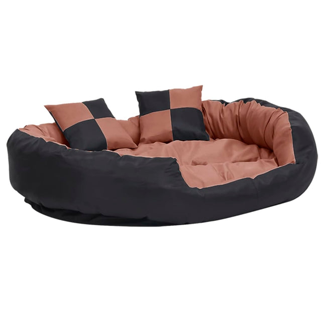 Coussin Réversible Lavable De Chien Noir Et Marron 110X80X23 Cm