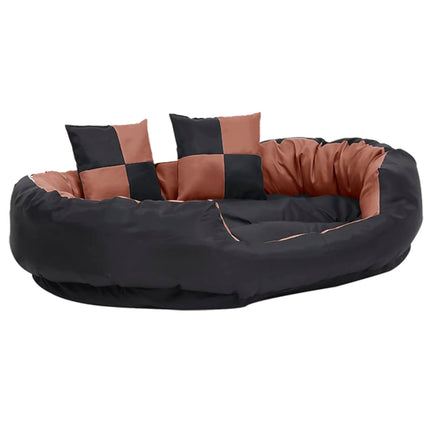 Coussin Réversible Lavable De Chien Noir Et Marron 110X80X23 Cm