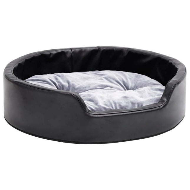 Lit Pour Chiens Noir Et Peluche Et Similicuir