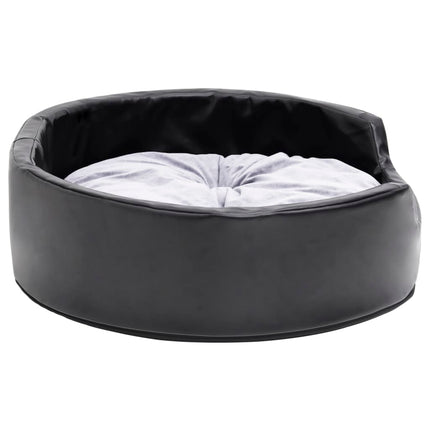 Lit Pour Chiens Noir Et Peluche Et Similicuir