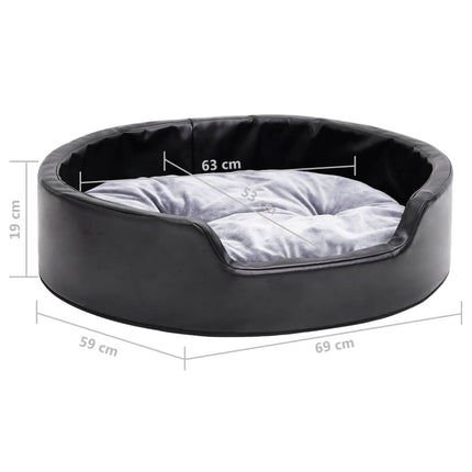 Lit Pour Chiens Noir Et Peluche Et Similicuir