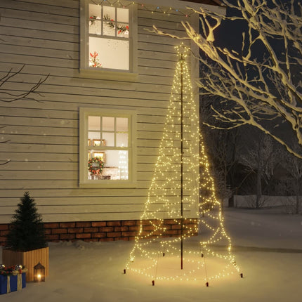 Sapin De Noël Avec Piquet 200 Led 180 Cm Blanc Chaud