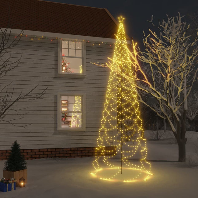Sapin De Noël Avec Piquet 200 Led 180 Cm Blanc Chaud