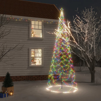 Sapin De Noël Avec Piquet Coloré 200 Led 180 Cm Multicolore