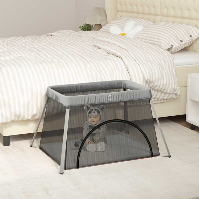 Parc Pour Bébé Avec Matelas Tissu De Lin