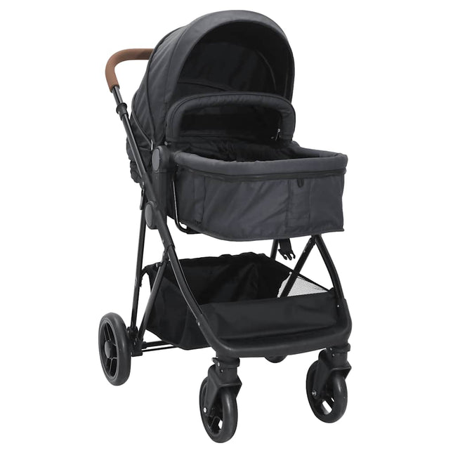 Poussette Pour Bébé 2-En-1 Et Noir Acier