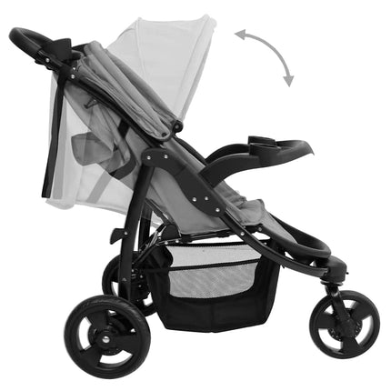 Poussette Bébé À 3 Roues Et Noir Acier