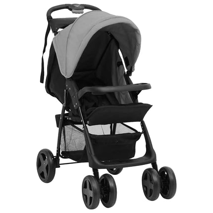 Poussette Pour Bébé 2-En-1 Et Noir Acier