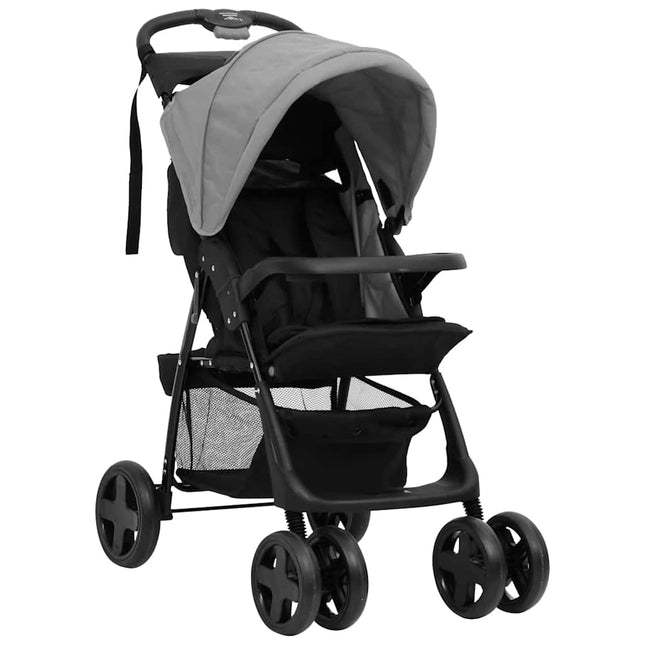 Poussette Pour Bébé 2-En-1 Et Noir Acier