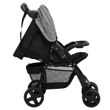 Poussette Pour Bébé 2-En-1 Et Noir Acier