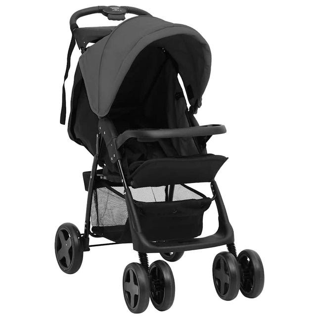 Poussette Pour Bébé 2-En-1 Et Noir Acier