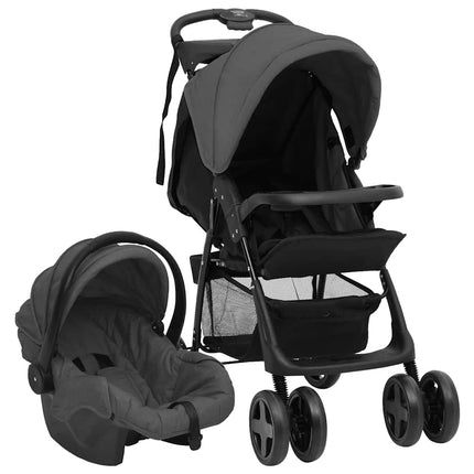 Poussette Pour Bébé 2-En-1 Et Noir Acier