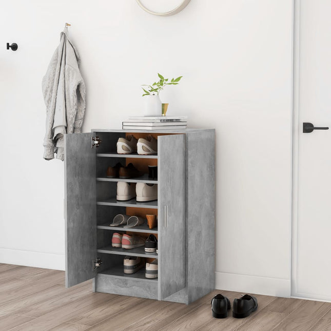Armoire À Chaussures Bois D’ingénierie Gris Béton