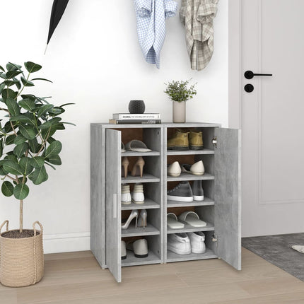 Armoire À Chaussures Bois D’ingénierie Gris Béton