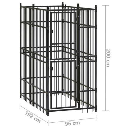 Chenil D'extérieur Pour Chiens Acier 1,84 M²