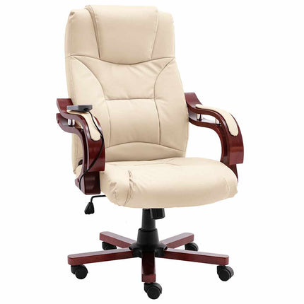 Fauteuil Cuir Mélangé Et Éléments Bois
