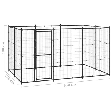 Chenil Extérieur Acier 7,26 M² Noir