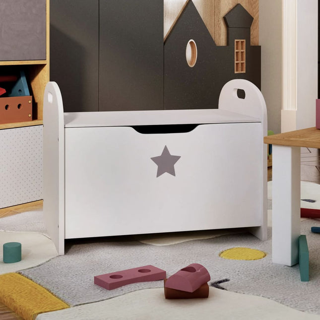 Banc De Rangement Pour Enfants Blanc 62X40X46,5 Cm Mdf