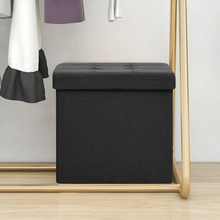 Tabouret De Rangement Pliable Faux Lin