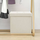 Tabouret De Rangement Pliable Faux Lin