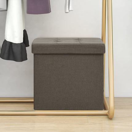 Tabouret De Rangement Pliable Faux Lin
