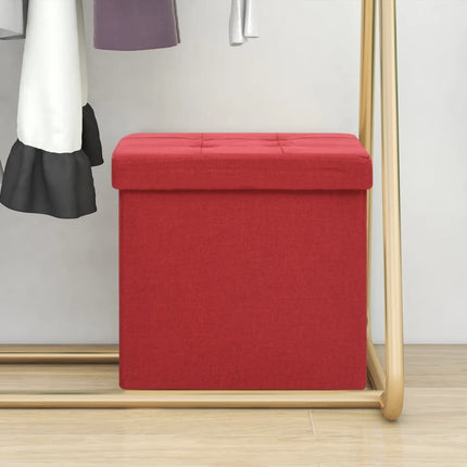 Tabouret De Rangement Pliable Faux Lin