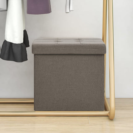 Tabouret De Rangement Pliable Faux Lin