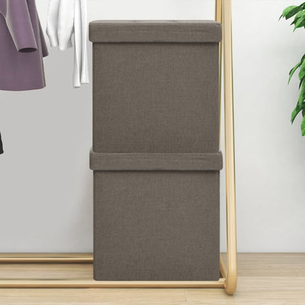 Tabouret De Rangement Pliable Faux Lin