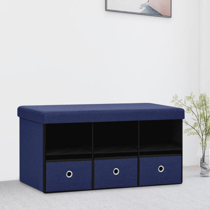 Banc De Rangement Pliable Faux Lin 76 X 38 X 38 Cm