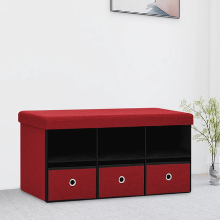 Banc De Rangement Pliable Faux Lin 76 X 38 X 38 Cm