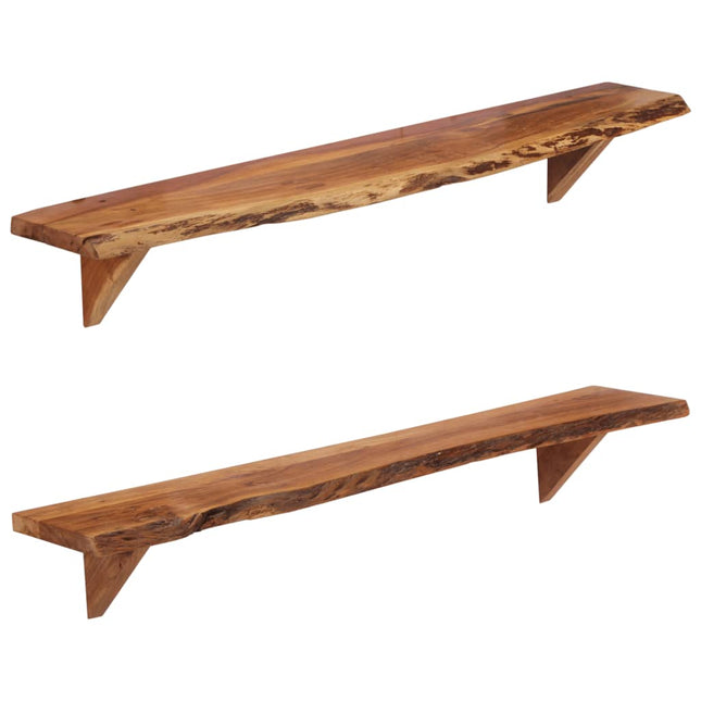 Étagères Murales 2 Pcs Bois D'acacia Massif