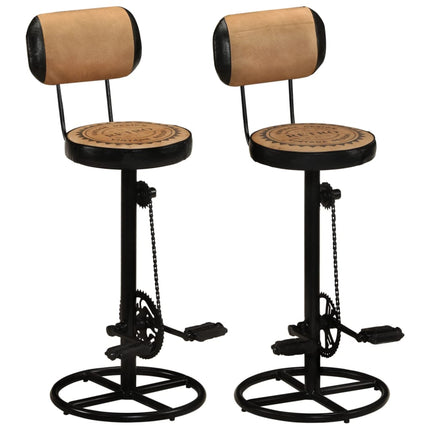 Tabourets De Bar Lot De 2 Bois Massif De Récupération
