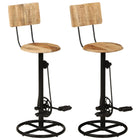 Tabourets De Bar Lot De 2 Bois Massif De Récupération