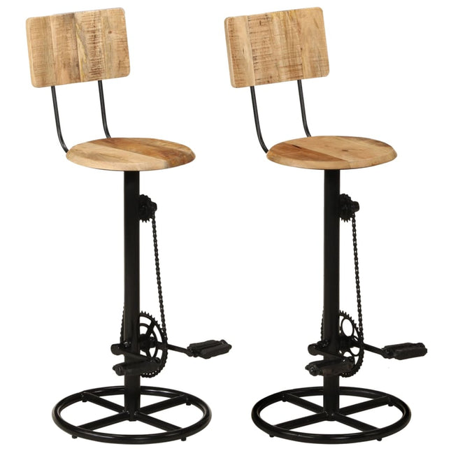Tabourets De Bar Lot De 2 Bois Massif De Récupération