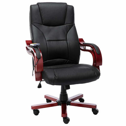 Fauteuil Cuir Mélangé Et Éléments Bois