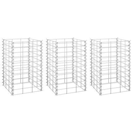 Lits Surélevés En Gabion 3 Pcs 30X30X50 Cm Fer