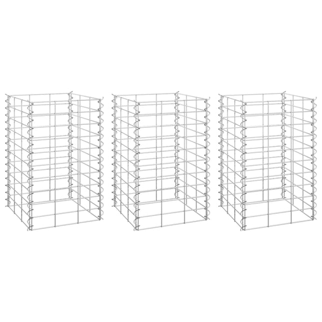 Lits Surélevés En Gabion 3 Pcs 30X30X50 Cm Fer