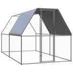 argent et gris argent / avec toit partiellement couvert / 2 x 4 x 2 m