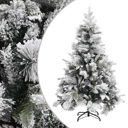 Sapin De Noël À Flocons De Neige Et Pommes De Pin 150 Cm Pvc/Pe