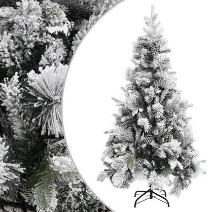 Sapin De Noël À Flocons De Neige Et Pommes De Pin 150 Cm Pvc/Pe